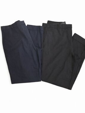 Ann Taylor Straight Ankle Pants Cuffed Hem, Lot of 2, Navy Black 18T